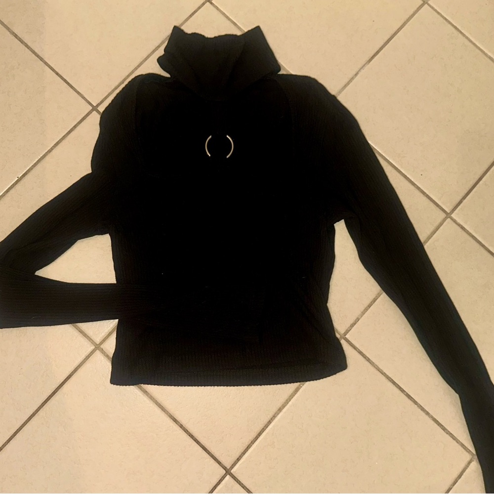 Emma & Sam Black Turtleneck Hoodie